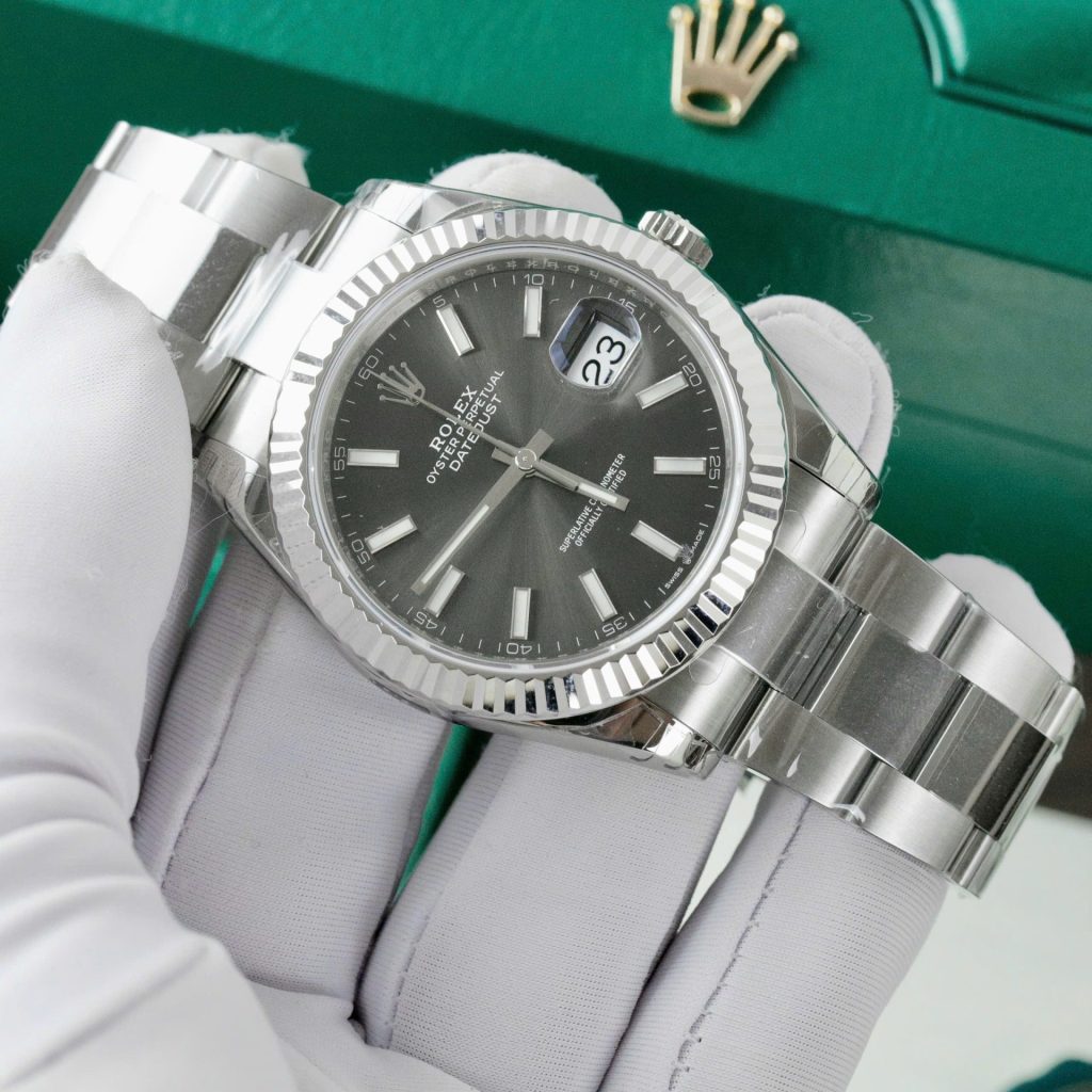 Đồng Hồ Rolex DateJust 126334 Replica 11 Mặt Xám Dây Oyster Nhà Máy VS 41mm (2)