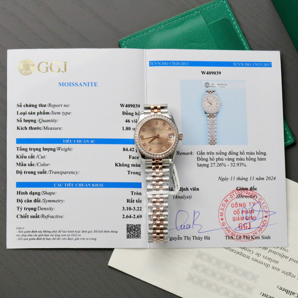 Đồng Hồ Rolex DateJust Chế Tác Đính Kim Cương Moissanite Hong Kong 31mm (9)