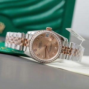 Đồng Hồ Rolex DateJust Chế Tác Đính Kim Cương Moissanite Hong Kong 31mm (2)