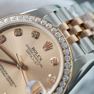 Đồng Hồ Rolex DateJust Chế Tác Đính Kim Cương Moissanite Hong Kong 31mm (2)