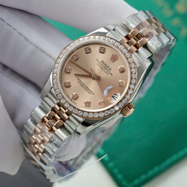 Đồng Hồ Rolex DateJust Chế Tác Đính Kim Cương Moissanite Hong Kong 31mm (2)