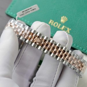 Đồng Hồ Rolex DateJust Replica 11 Mặt Khảm Xà Cừ Đính Kim Cương Moissanite Hong Kong 31mm (2)