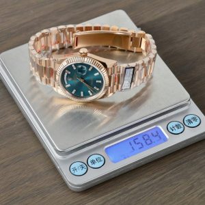 Đồng Hồ Rolex Day-Date 128235 Replica 11 Màu Xanh Lục Tinh Chỉnh Trọng Lượng 158gram Nhà Máy QF 36mm (2)