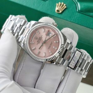 Đồng Hồ Rolex Day-Date 128236 Mặt Hồng Rep 11 Tinh Chỉnh Trọng Lượng 158 Grams Nhà Máy QF 36mm (2)