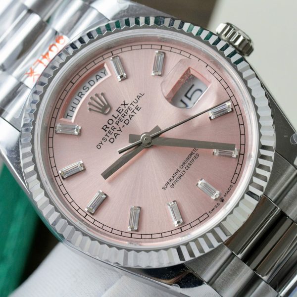 Đồng Hồ Rolex Day-Date 128236 Mặt Hồng Rep 11 Tinh Chỉnh Trọng Lượng 158 Grams Nhà Máy QF 36mm (2)