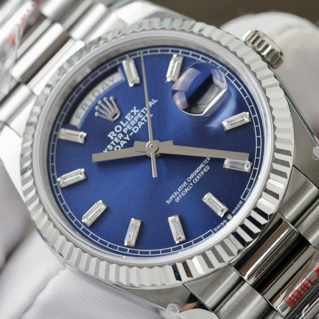 Đồng Hồ Rolex Day-Date 128236 Replica 11 Mặt Xanh Blue Trọng Lượng 158gram Nhà Máy QF 36mm (2)