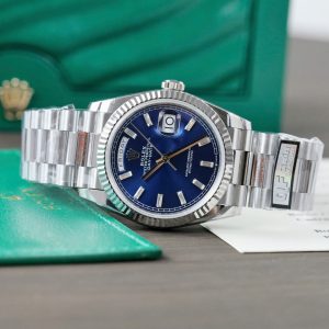 Đồng Hồ Rolex Day-Date 128236 Replica 11 Mặt Xanh Blue Trọng Lượng 158gram Nhà Máy QF 36mm (2)