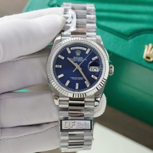 Đồng Hồ Rolex Day-Date 128236 Replica 11 Mặt Xanh Blue Trọng Lượng 158gram Nhà Máy QF 36mm (2)