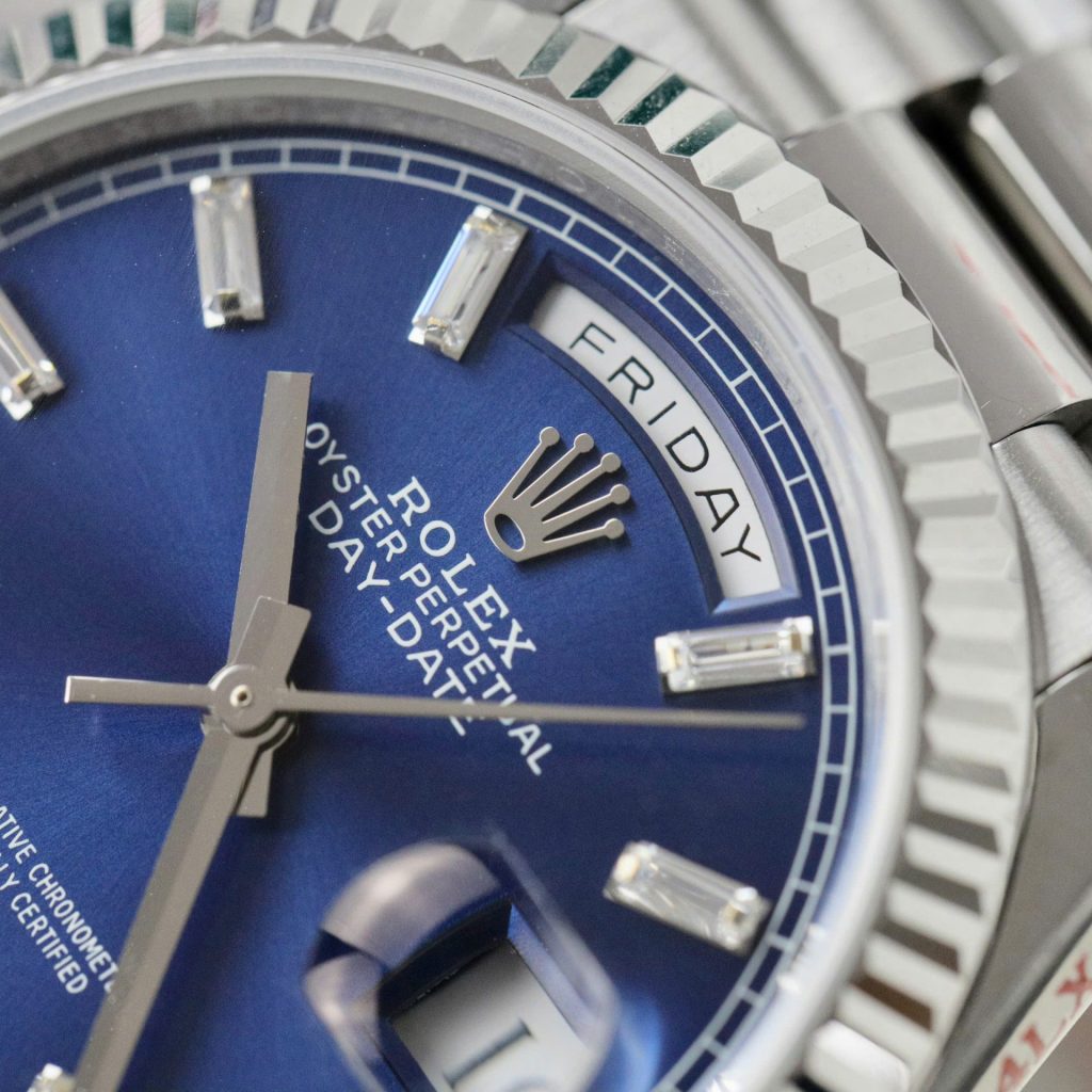 Đồng Hồ Rolex Day-Date 128236 Replica 11 Mặt Xanh Blue Trọng Lượng 158gram Nhà Máy QF 36mm (2)