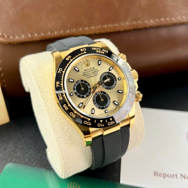 Đồng Hồ Rolex Daytona Chế Tác Bọc Vàng Thật Dây Cao Su 40mm (2)