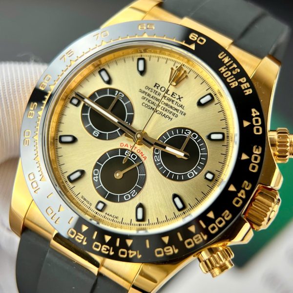 Đồng Hồ Rolex Daytona Chế Tác Bọc Vàng Thật Dây Cao Su 40mm (2)