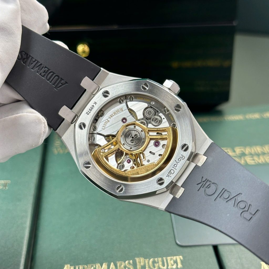 Đồng Hồ Audemars Piguet Royal Oak 15500 Replica 11 Mặt Đen Dây Cao Su Nhà Máy APS 41mm (2)