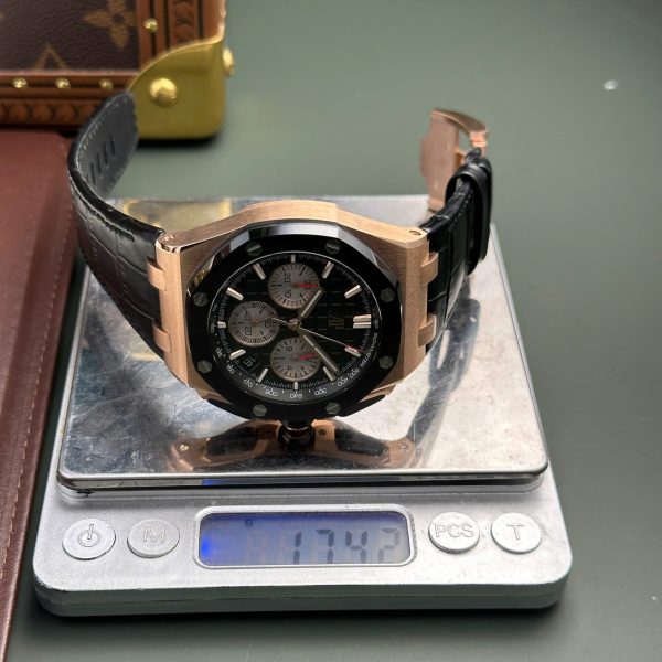 Đồng Hồ Audemars Piguet Royal Oak Offshore Chronograph 26420 Mạ Vàng Rep 11 Mặt Đen Nhà Máy APP 43mm (10)