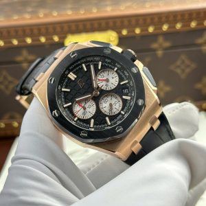 Đồng Hồ Audemars Piguet Royal Oak Offshore Chronograph 26420 Mạ Vàng Rep 11 Mặt Đen Nhà Máy APP 43mm (2)