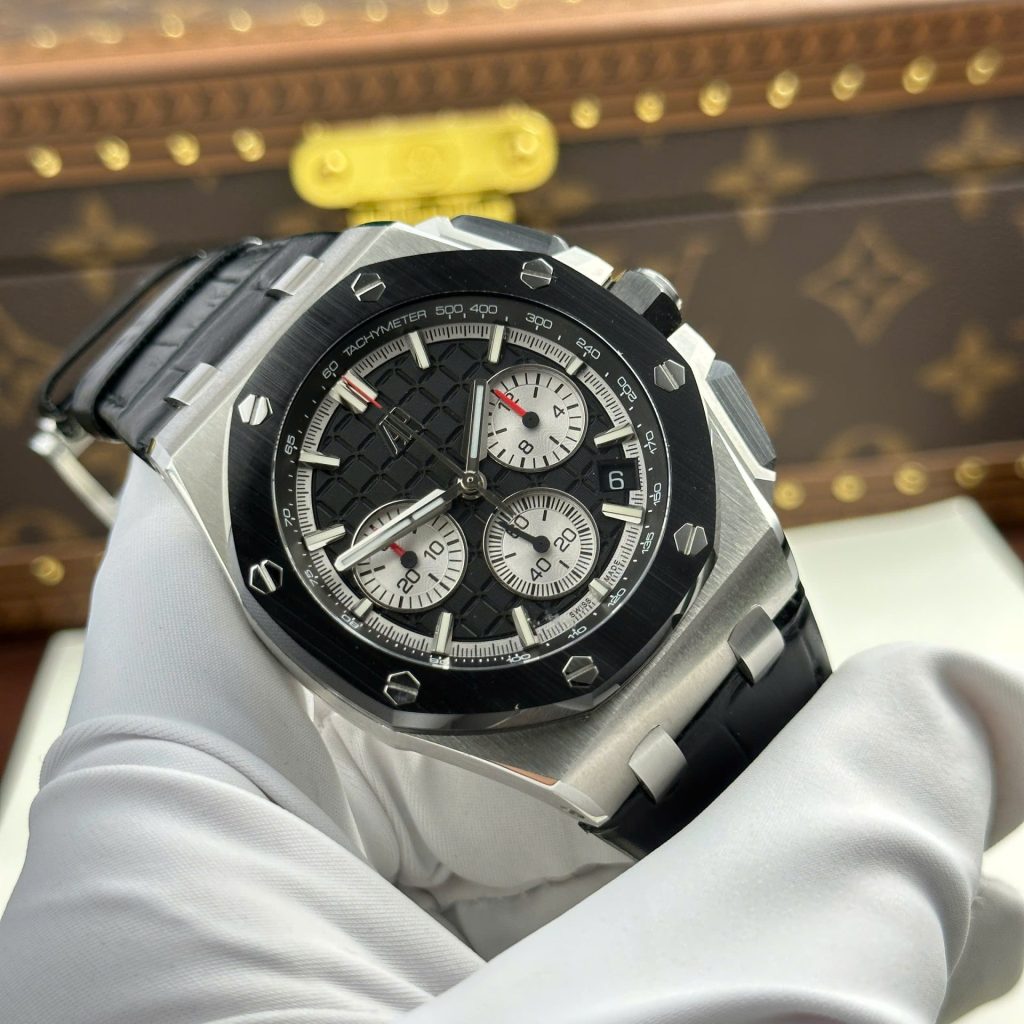 Đồng Hồ Audemars Piguet Royal Oak Offshore Chronograph 26420 Rep 11 Cao Cấp Mặt Đen Nhà Máy APP 43mm (2)