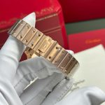 Đồng Hồ Cartier Santos Nữ Mạ Vàng Hồng Mặt Trắng Replica 11 Cao Cấp BVF 35 (2)