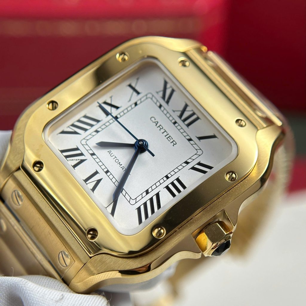 Đồng Hồ Cartier Santos Nữ Mặt Trắng Replica 11 Cao Cấp Nhất Nhà Máy BV 35 (9)