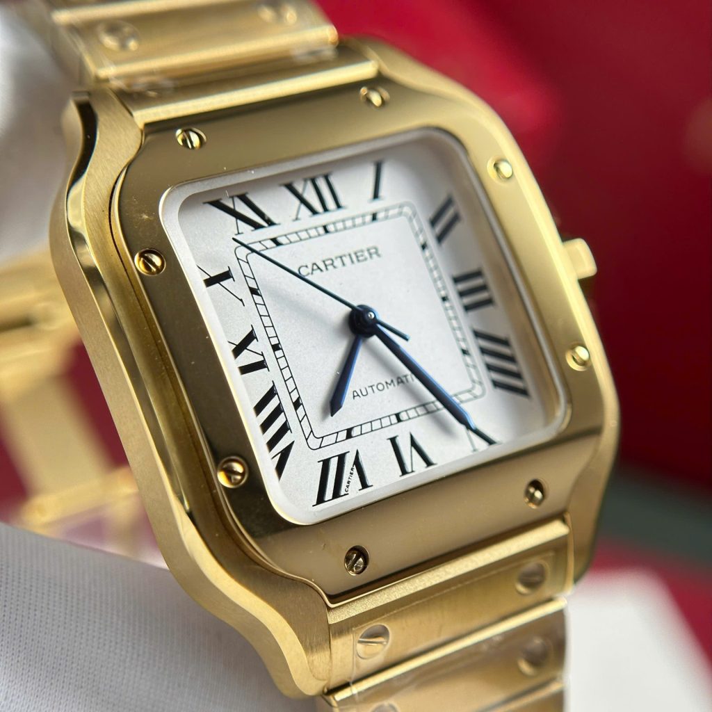 Đồng Hồ Cartier Santos Nữ Mặt Trắng Replica 11 Cao Cấp Nhất Nhà Máy BV 35 (2)