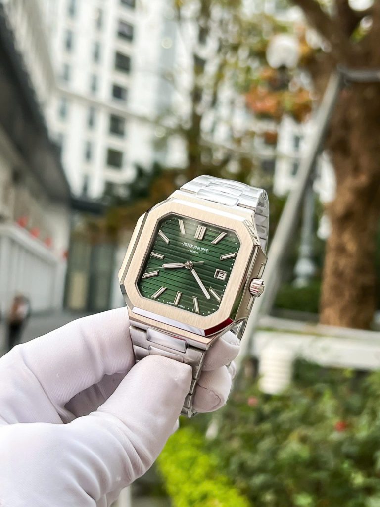 Đồng Hồ Patek Philippe Cubitus 5821 Mặt Xanh Green Rep 11 Cao Cấp 43mm (6)