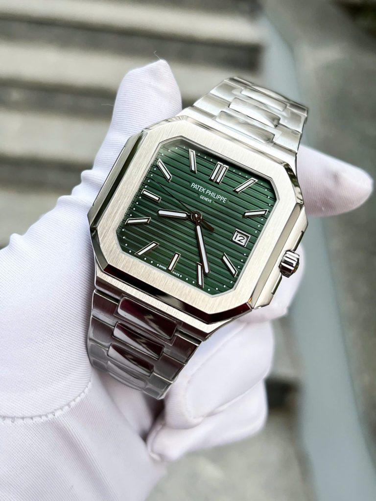 Đồng Hồ Patek Philippe Cubitus 5821 Mặt Xanh Green Rep 11 Cao Cấp 43mm (6)