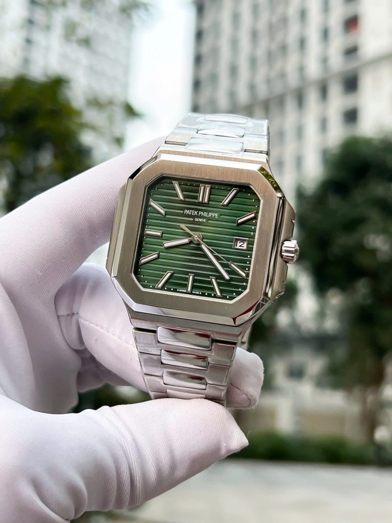 Đồng Hồ Patek Philippe Cubitus 5821 Mặt Xanh Green Rep 11 Cao Cấp 43mm (6)