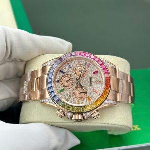 Đồng Hồ Rolex Cosmograph Daytona 116595 Rainbow Replica Đính Đá BTF 40mm (16)