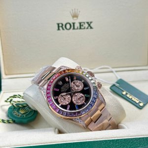 Đồng Hồ Rolex Cosmograph Daytona Rainbow 116595 Chế Tác Đính Đá BTF 40mm (1)