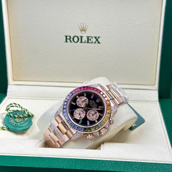 Đồng Hồ Rolex Cosmograph Daytona Rainbow 116595 Chế Tác Đính Đá BTF 40mm (1)