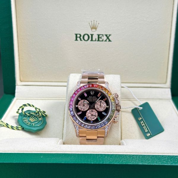 Đồng Hồ Rolex Cosmograph Daytona Rainbow 116595 Chế Tác Đính Đá BTF 40mm (1)