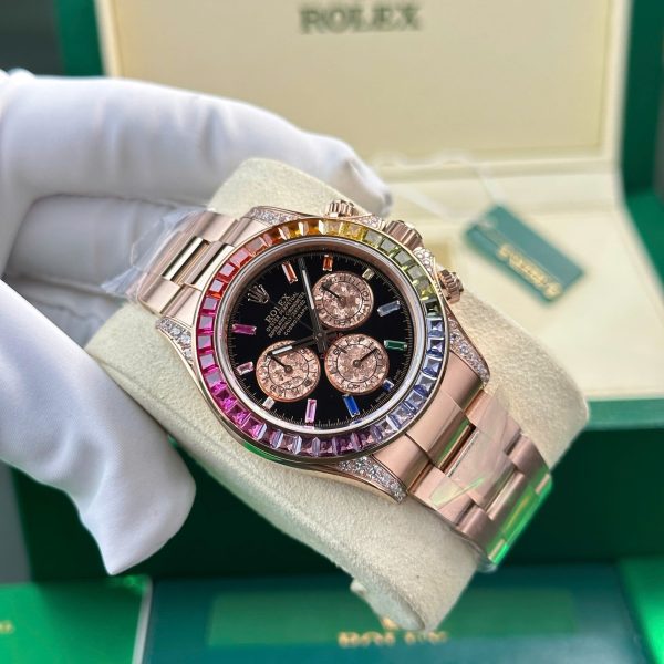 Đồng Hồ Rolex Cosmograph Daytona Rainbow 116595 Chế Tác Đính Đá BTF 40mm (1)