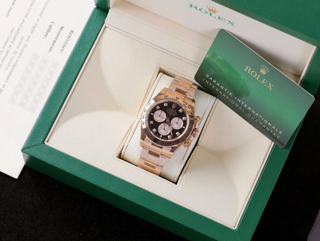 Đồng Hồ Rolex Daytona 126505 Replica 11 Mạ Vàng Hồng Mặt Đen 40mm (2)