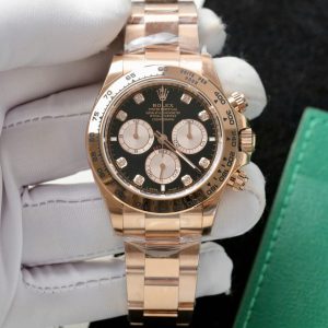 Đồng Hồ Rolex Daytona 126505 Replica 11 Mạ Vàng Hồng Mặt Đen 40mm (2)