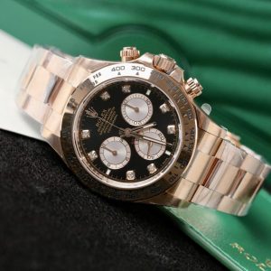 Đồng Hồ Rolex Daytona 126505 Replica 11 Mạ Vàng Hồng Mặt Đen 40mm (2)