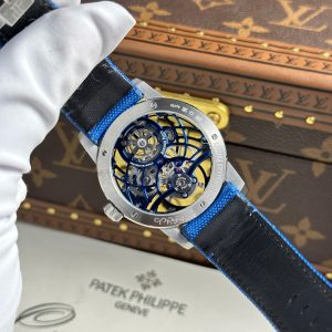 Đồng Hồ Audemars Piguet 26600 Tourbillon Openworked Replica 11 Màu Xanh 41mm (2)