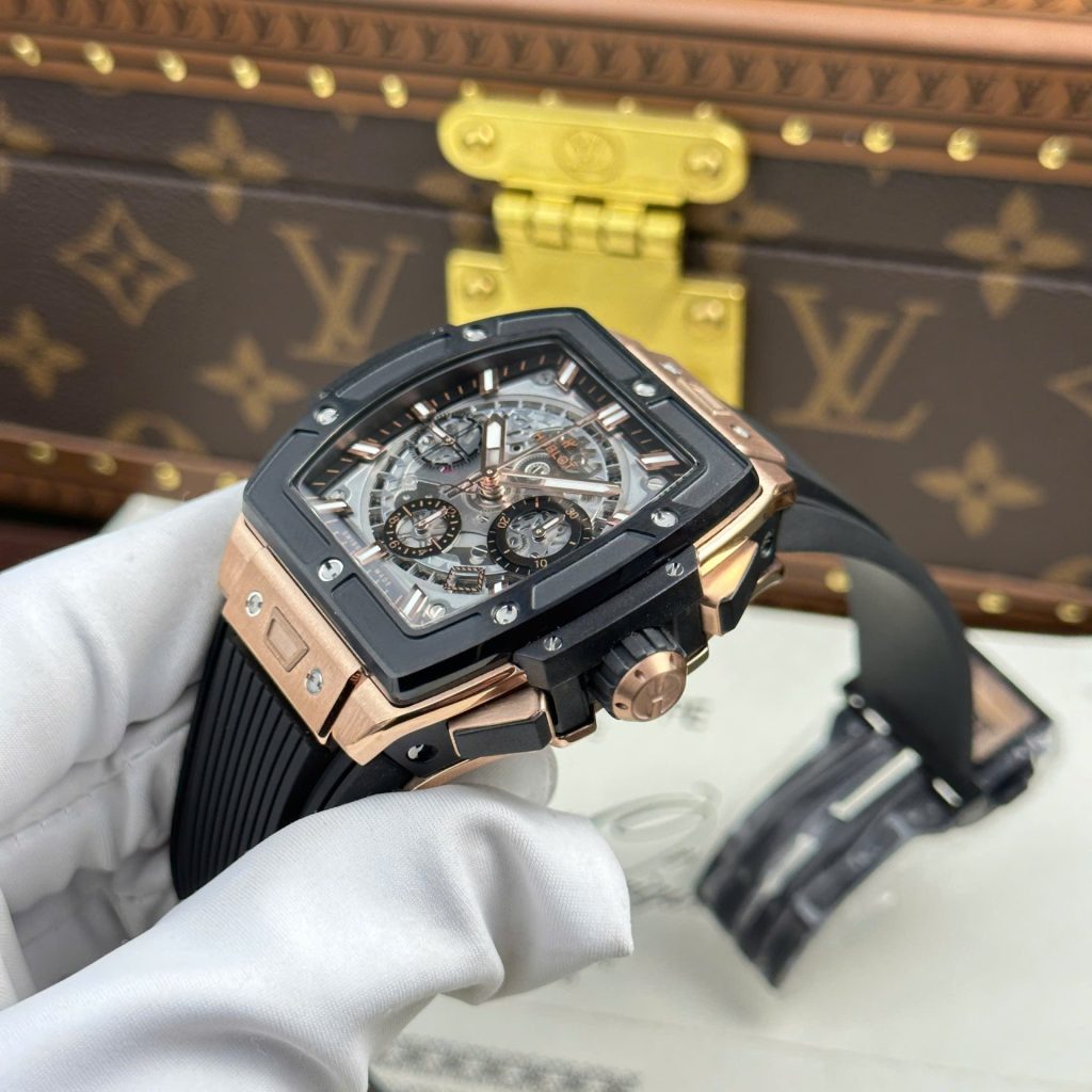 Đồng Hồ Chế Tác Hublot Spirit Of Big Bang King Gold Viền Gốm Đen Nhà Máy BBF 42mm (2)