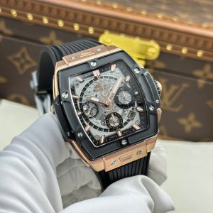 Đồng Hồ Chế Tác Hublot Spirit Of Big Bang King Gold Viền Gốm Đen Nhà Máy BBF 42mm (2)