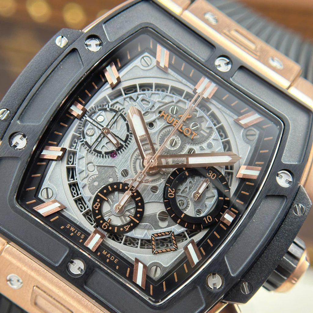 Đồng Hồ Chế Tác Hublot Spirit Of Big Bang King Gold Viền Gốm Đen Nhà Máy BBF 42mm (2)