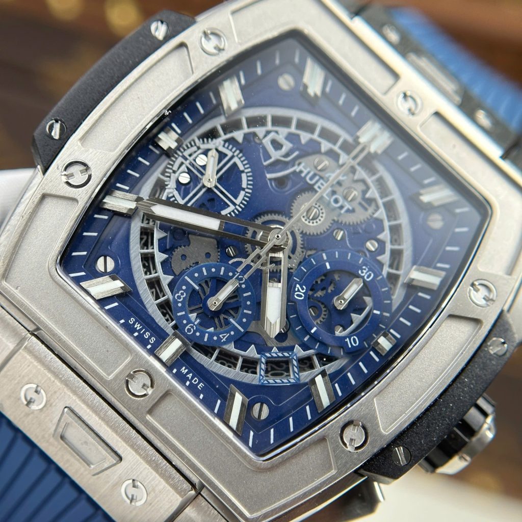 Đồng Hồ Chế Tác Hublot Spirit Of Big Bang Titanium Mặt Xanh Blue Nhà Máy BBF 42mm (2)