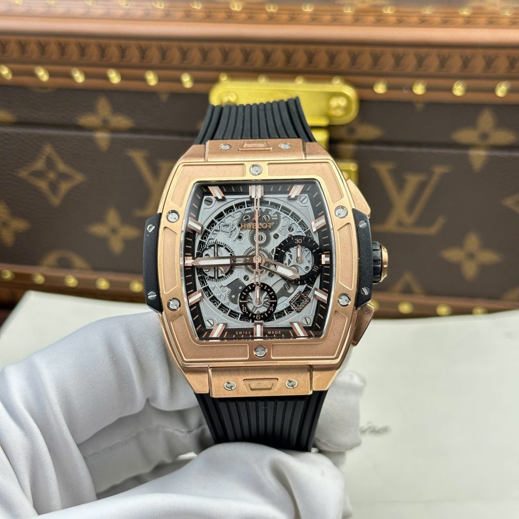 Đồng Hồ Hublot Spirit Of Big Bang King Gold Replica 1 1 Mặt Xám Nhà Máy BBF 42mm (2)