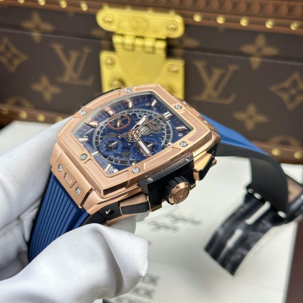 Đồng Hồ Hublot Spirit Of Big Bang King Gold Replica 11 Mặt Xanh Blue Nhà Máy BBF 42mm (2)