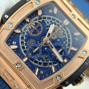 Đồng Hồ Hublot Spirit Of Big Bang King Gold Replica 11 Mặt Xanh Blue Nhà Máy BBF 42mm (2)