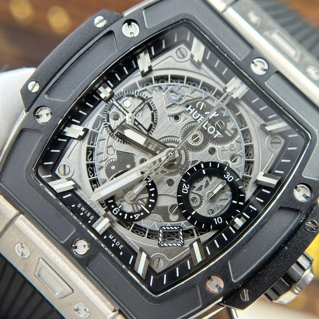 Đồng Hồ Hublot Spirit Of Big Bang Titanium Replica 11 Viền Gốm Đen Nhà Máy BBF 42mm (2)