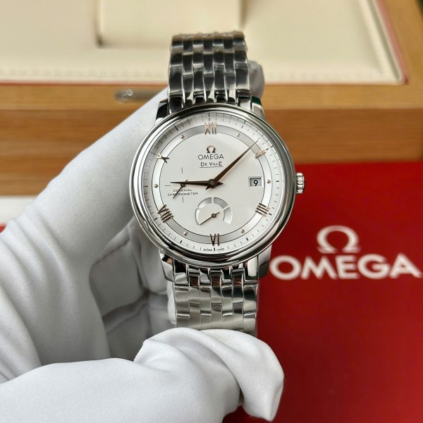 Đồng Hồ Omega De Ville Prestige Power Reserve Rep 11 Mặt Trắng Dây Kim Loại 39 (2)