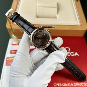 Đồng Hồ Omega De Ville Prestige Power Reserve Replica 11 Mặt Chocolate Dây Da 39 (2)