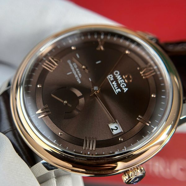 Đồng Hồ Omega De Ville Prestige Power Reserve Replica 11 Mặt Chocolate Dây Da 39 (2)