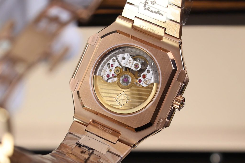 Đồng Hồ Patek Philippe Cubitus 5821 Rep 11 Mạ Vàng Hồng Mặt Chocolate (4)