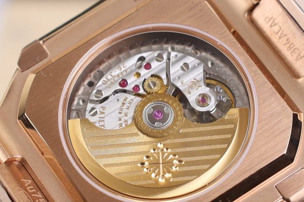 Đồng Hồ Patek Philippe Cubitus 5821 Rep 11 Mạ Vàng Hồng Mặt Chocolate (4)