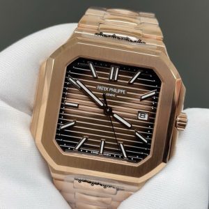 Đồng Hồ Patek Philippe Cubitus 5821 Rep 11 Mạ Vàng Hồng Mặt Chocolate 43mm (2)