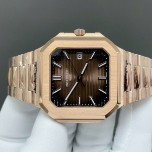 Đồng Hồ Patek Philippe Cubitus 5821 Rep 11 Mạ Vàng Hồng Mặt Chocolate 43mm (2)