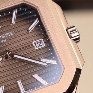 Đồng Hồ Patek Philippe Cubitus 5821 Rep 11 Mạ Vàng Hồng Mặt Chocolate (4)